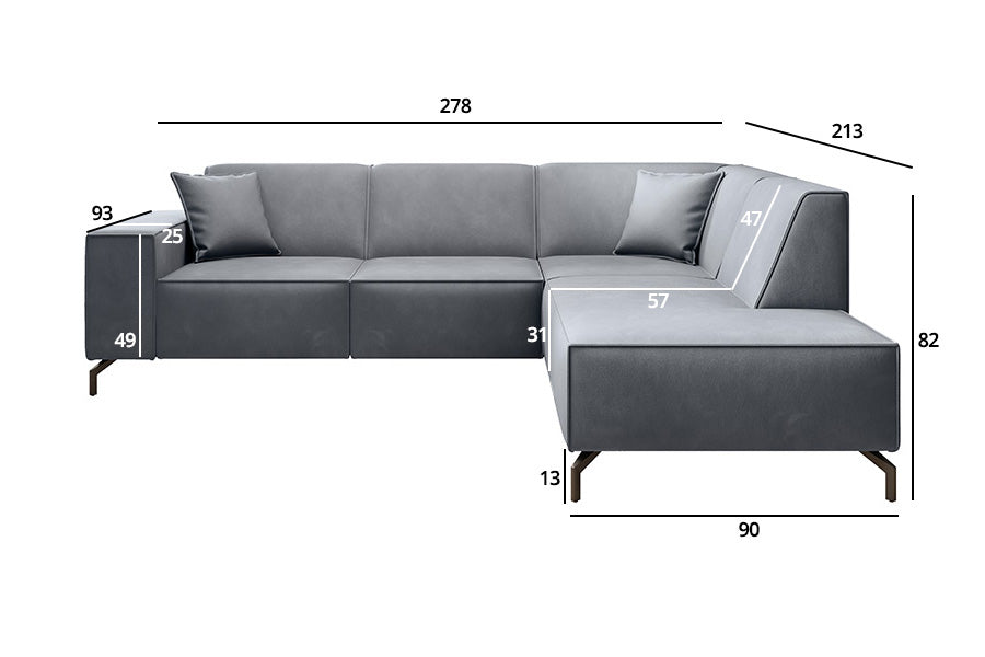 ARTE - Canapé d'angle gris
